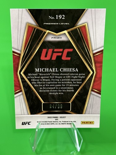 💥💥💥2022 Panini - Select UFC Red Disco Prizm #192 Micheal Chiesa 94/99!!💥💥💥 - Picture 2 of 4