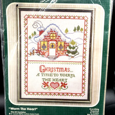 Bucilla Christmas Cross Stitch is a Time to Warm the Heart Snowy Cottage 11 x 14