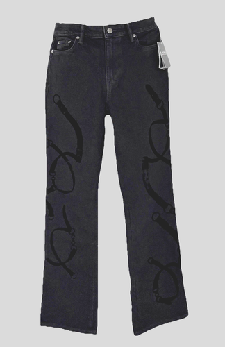 Lauren Ralph Lauren Jeans Women’s Size 8 High Rise Bootcut Black Belting Print