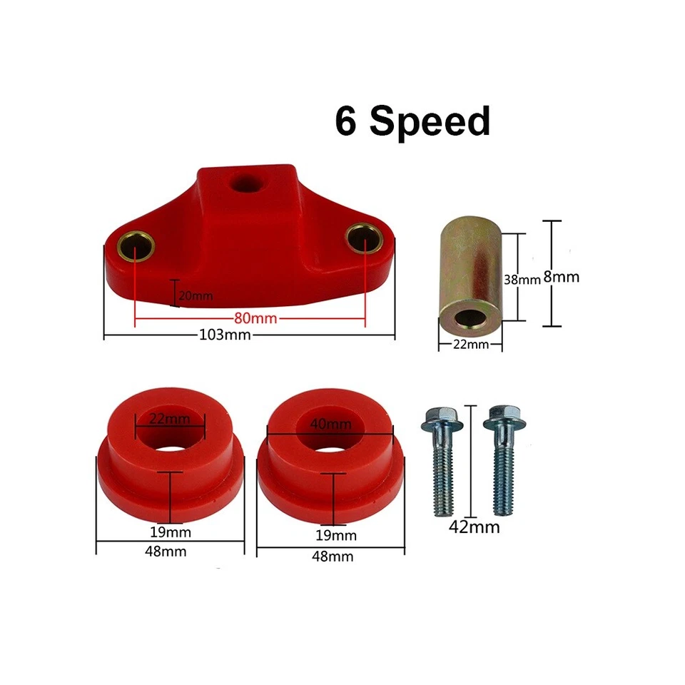 Buje de polietileno + palanca de cambios de corto alcance para Subaru Impreza WRX STi de 6 velocidades 2004-2019 Foto 3 de 4