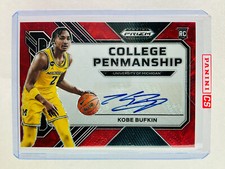 2023-24 Prizm Draft Picks Kobe Bufkin College Penmanship Choice Red RC Auto /40