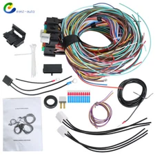 Universal 21 Circuit Wiring Harness Kit X-long wires For Chevy Ford Jeep HotRods