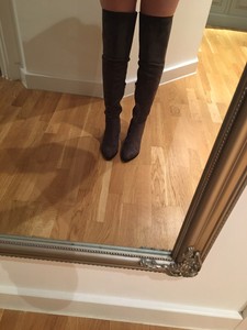 new look grey knee high boots