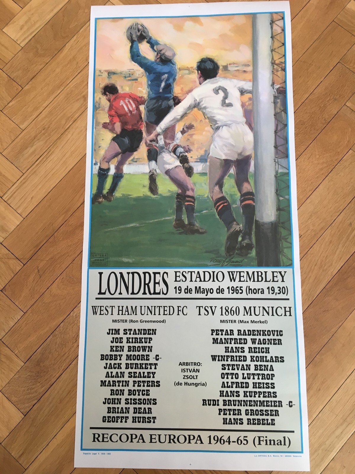 POSTER WEST HAM UNITED TSV 1860 MUNCHEN FINAL WINNERS CUP 1964 1965 WEMBLEY POSTER WEST HAM UNITED TSV 1860 MUNCHEN FINAL WINNERS CUP 1964 1965 WEMBLEY