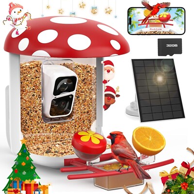 PeckCam Metal Bird Feeder 1080P Camera AI Identify Bird Species