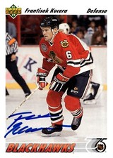 Frantisek Kucera - Signed 1991-92 Upper Deck Card #468 - Chicago Blackhawks