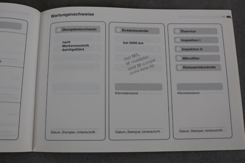 BMW Serviceheft / Wartungsheft "OHNE Einträge" Stand: X 1999 - Kundendienstheft - Bild 9 von 14