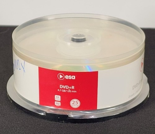 Esa DVD + R Recordable Discs 4.7GB/120 Min 8x Speed RW 25 Pack Factory Sealed - 第 2/6 張圖片