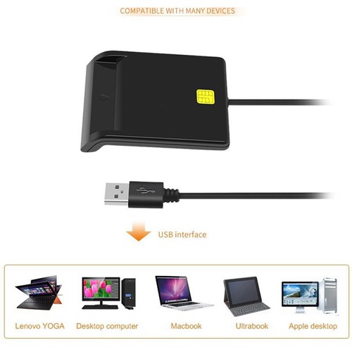 USB Smart Card Reader micro SD/TF Speicher ID Bank elektronische DNIE dni Bürger - Bild 3 von 7