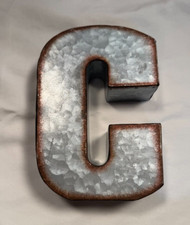 Home Decorative Silver Metal Letter "C" 7x4 7/8in