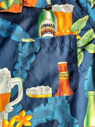 Lowes Australia Men's Large Beer Themed Hawiian Shirt Man Cave Party Shirt - Picture 2 of 6