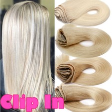 REAL REMY Clip in 100 Human Hair Extensions Full Head Highlight Heat Ombre 8PCS
