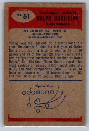 1955 Bowman Ralph Gugliemi #61 - Foto 2 di 2
