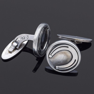 Vintage Georg Jensen Sterling Silver Denmark Horseshoe Cufflinks