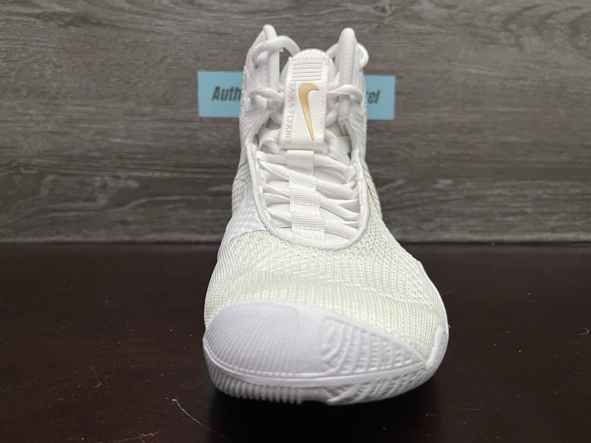 Nike Tawa Flyknit White Metallic Gold Wrestling Shoes Men's 11.5