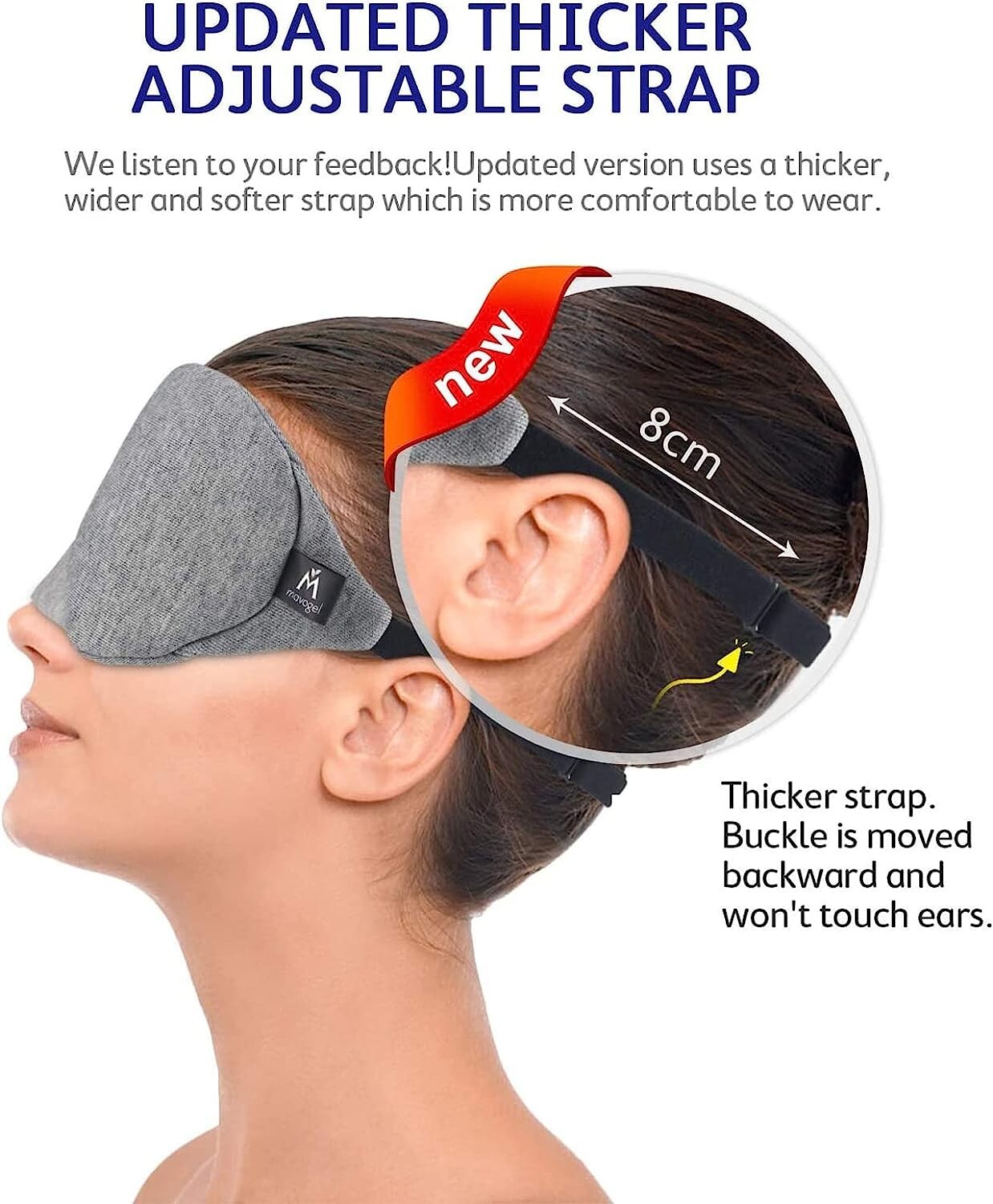 Mavogel Cotton Sleep Eye Mask Updated Design Light Blocking Sleep