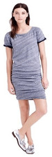 J. Crew Heather Grey Short Sleeve Cotton Dress Ruched Sides Size XXS