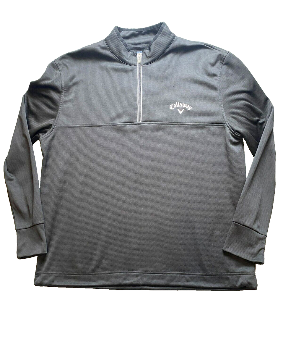 メンズ長袖ゴルフポロシャツCallaway Weather Series XL Callaway Shirt Adult Extra Large Black Weather Series Golf 1