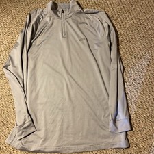 Greg Norman Mens XL Golf 1/4 Zip Pullover Performance Stretch Light Gray Stretch