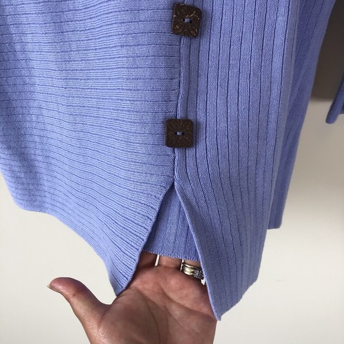 Monterey Bay 100% Cotton Knit Top Blue Wood Buttons Lagonlook Size Large NWOT’s - 第 15/20 張圖片