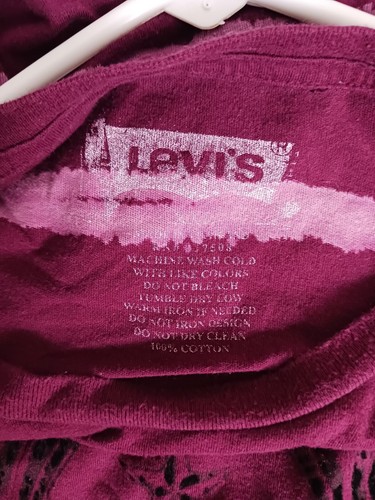Levi's Tie Dye T Shirt Mens XXL Purple Eagle Graphic Bleach Dye Stripes - Picture 5 of 6
