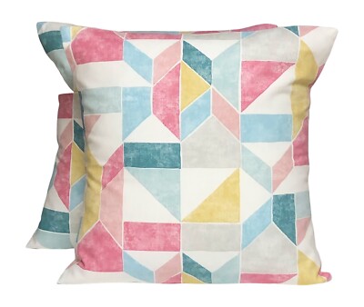 x Studio G Lanna Summer Grey Pink Teal Lime Cushion Covers
