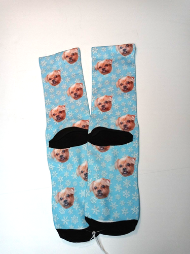 KINDAPET Ankle Socks Blue, Doggie, Snow Flakes Size M (7-8) Gift, Novelty, Cute - Picture 2 of 5