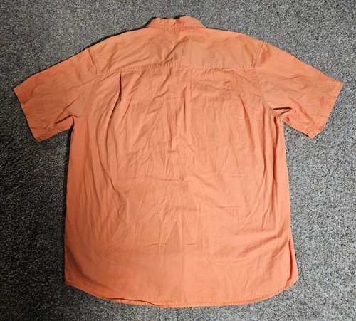 Faded Glory Authentic Mens Sz L Orange Button Up Short Sleeve Shirt - Picture 7 of 8