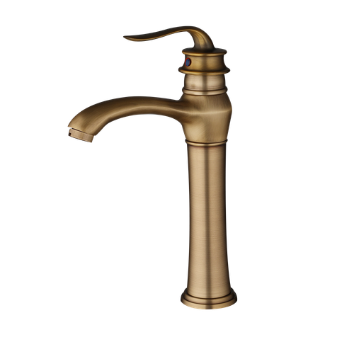 Grifo de lavabo de baño antiguo de latón de una sola manija y orificio mezclador grifo de lavabo de montaje en cubierta - Imagen 12 de 13