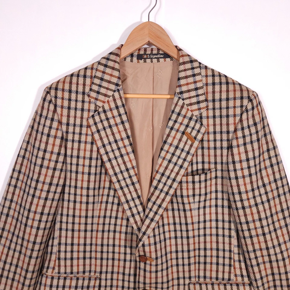 Vintage Daks London Blazer Wool Check made in Great Britain Mens size 26/XL - Image 3 of 4