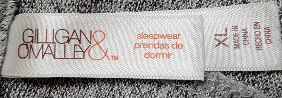 Gilligan & O'Malley Womens Sleepshirt Shirt Size XL X Large Gray - Image 2 of 4