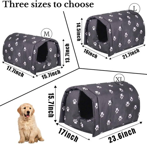 H&E Stray Cats Shelter, Waterproof Outdoor Cat House Foldable Warm Pet Cave - Picture 13 of 28