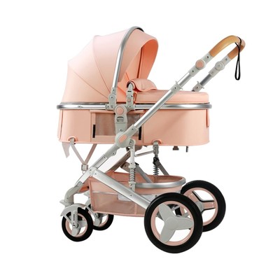 Luxury Baby Stroller 2 in 1 with Bassinet Mode Foldable Infant Stroller High ...