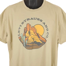 Levis T Shirt Mens Size 2XL Beige Levi Strauss And Co Desert Cactus