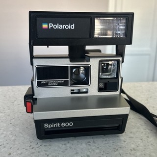 Polaroid Spirit 600 Black Sliver Instant Camera With Hanging Strap tested works