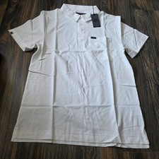 FIGS Technical Pique Scrub Polo Mens Large White M22WW1004 Pima Cotton NWT