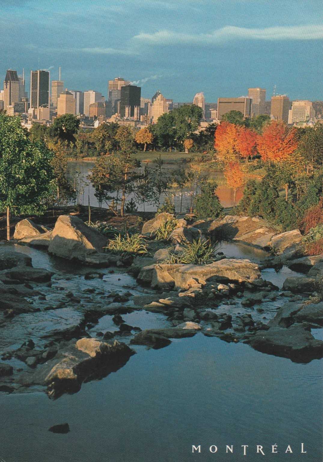 Montreal Downtown Fall Colors Postcard FOTOMANIA Quebec Cityscape Autumn