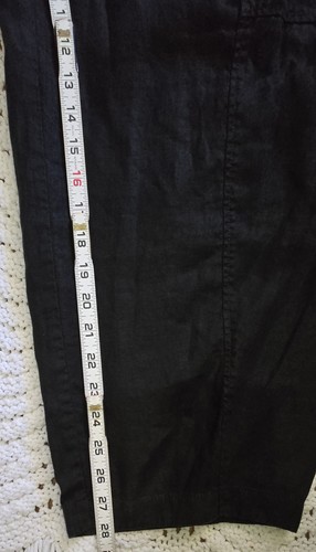 Eileen Fisher Womens Black Organic Linen Tapered Ankle Pants Sz XL Pull On - Picture 19 of 22