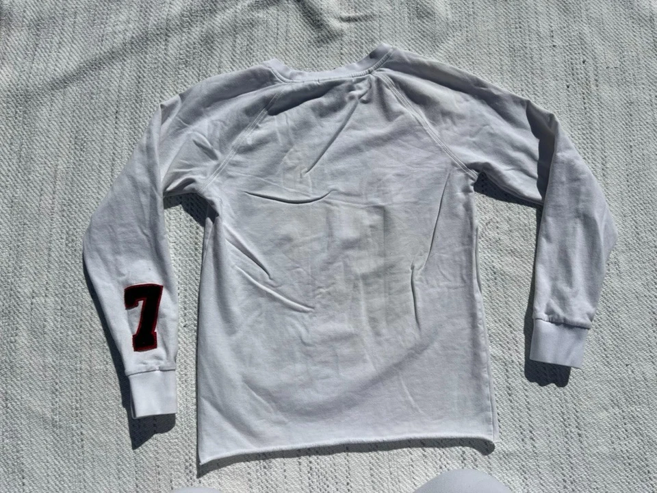 Rossignol Hombres Talla Mediana Blanco Gran Número 1907 Cuello Redondo Manga Larga Top Base Foto 2 de 4