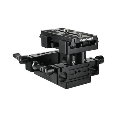 CAMVATE Camera QR Baseplate w/Tripod Mount Plate & 15mm Rod Clamp fr DSLR Cage