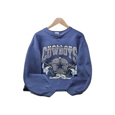 SIGNAL SPORTS USA Made 90's NFL Print Sweatshirt XL NavyDALLAS COWBOYS 1992