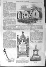 Original Old Antique Print 1858 Central School Jersey Goorkah Clock Goulburn