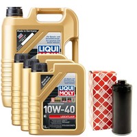 MotoröL Set Leichtlauf 10W-40 Liqui Moly 8 Liter + ÖLfilter FüR Audi A6 Avant S6