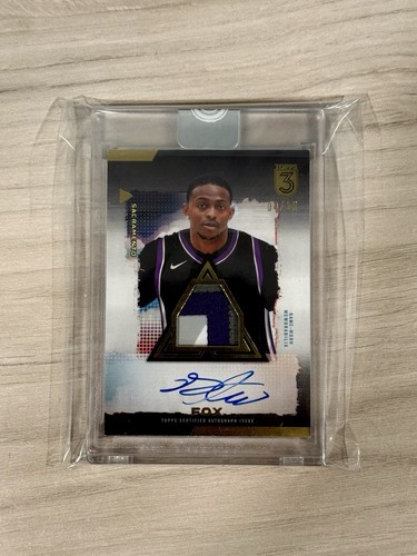 2024 TOPPS 3 Basketball DeAaron Fox Game Used Relic Autograph /10 SP NBA Auto 
