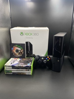 Microsoft Xbox 360 E Konsole 250 GB schwarz - OVP + Org. Controller & Top Spiele