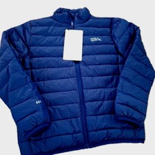 NWT Eddie Bauer Youth Down Packable Jacket 650 Navy Blue Sz M 7/8 Boys Girls