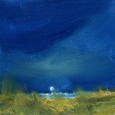 Original painting - MOONSET IN BLUE -  landscape