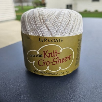 New J&P Coats Knit Cro-Sheen White Cotton Thread Art A65 225yd Read