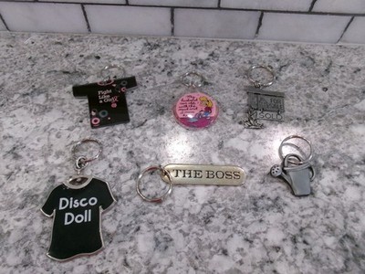 Girl's Key Chains, Various Brands, Current & Vintage, Lot Of 6