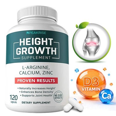 Height Increase 120 Capsules 1 Bottle,Natural Heighting,Bone Health
